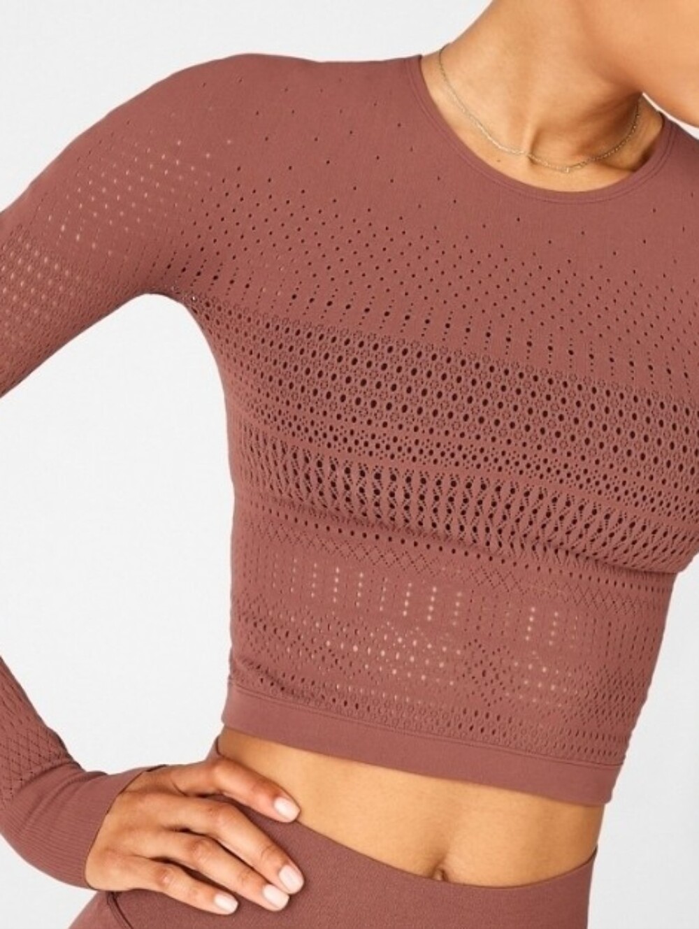 Fabletics Briella Macrame Sculptknit® Long-Sleeve Sz. L